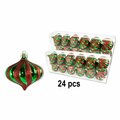 Queens Of Christmas 2.75 in. Onion Ornament Red & Green, 24PK ORN-ONION-G-24PK-GR